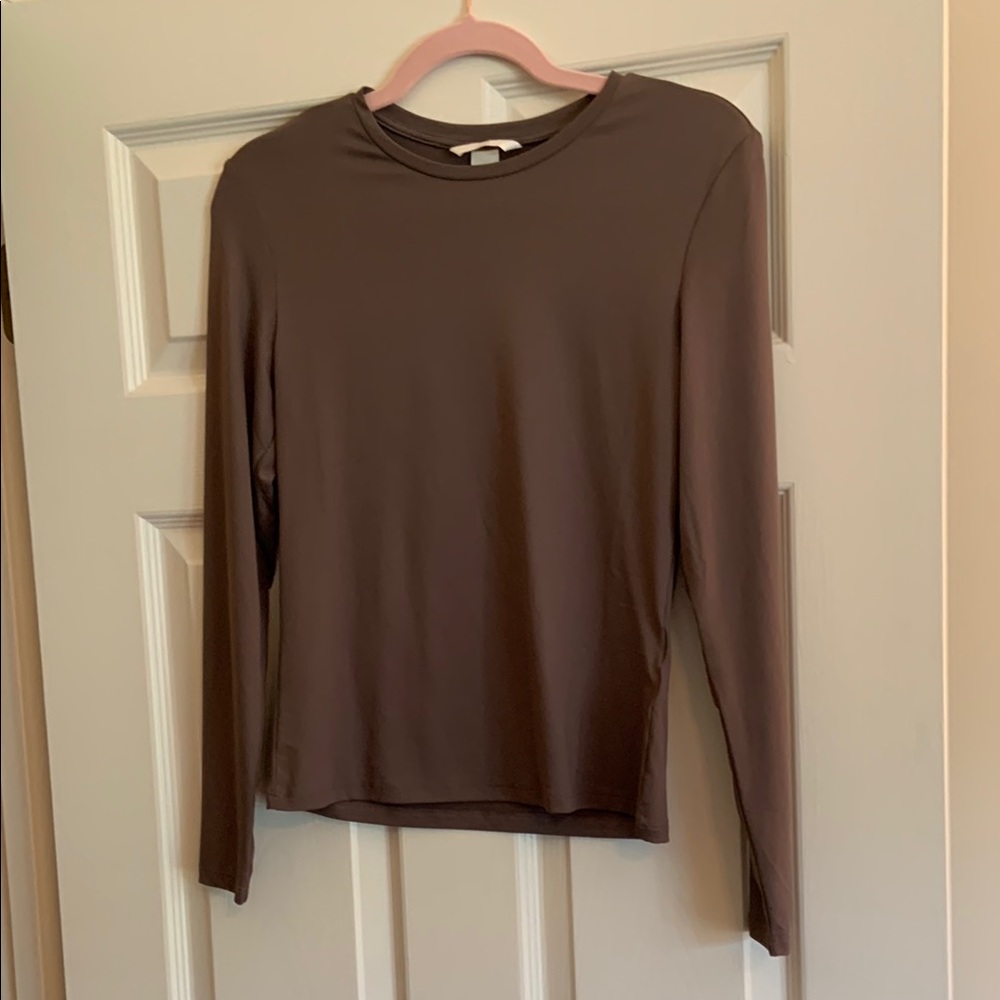 H&M Brown Fitted Blouse T-Shirt